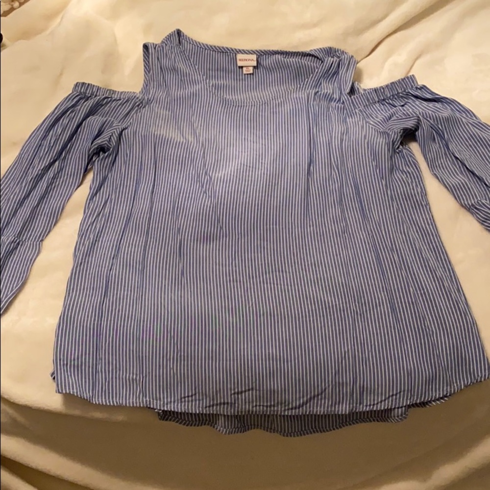 Cold shoulder stripe top XL
